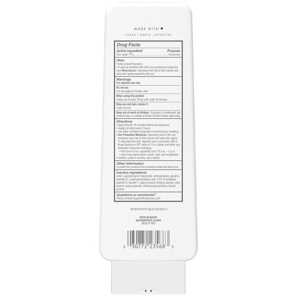 Sunscreen Lotion Unscented SPF 30, 100% Mineral SPF for Face & Body Broad Spectrum UVA UVB for Men & Women, Suitable for Sensitive Skin & Hawaii Compliant, Lightweight & No Residue, 7Oz