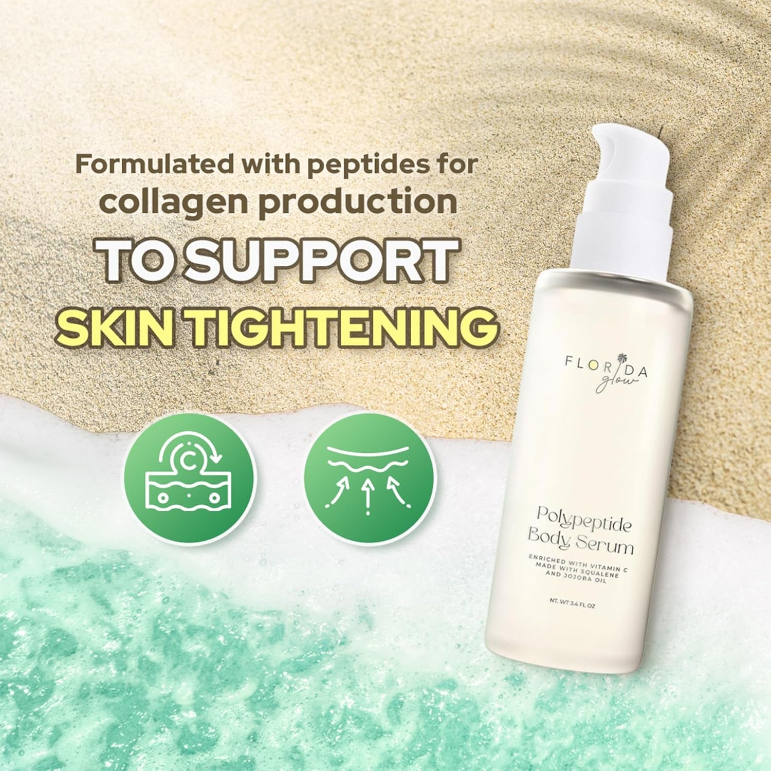 Florida Salt Scrubs Polypeptide Body Serum (Pacific Sage) – 100ml | Hydrating, Firming & Collagen-Boosting Body Oil