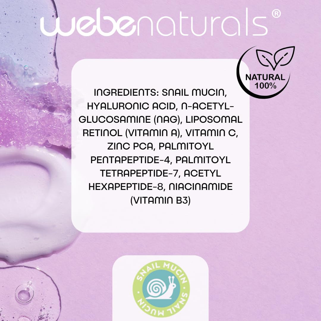 WEBE 92% Snail Mucin Radiant Renewal Serum – 50ml | Multi-Action Anti-Aging & Brightening