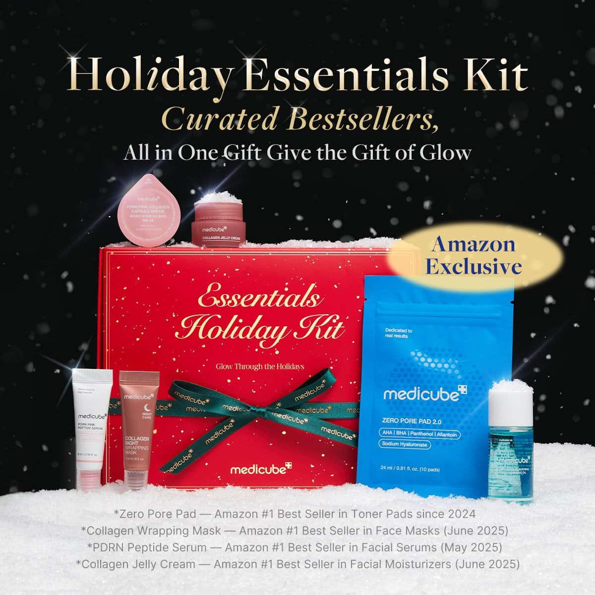 medicube Essentials Holiday Kit | 6-In-1 Mini Skincare Gift Set