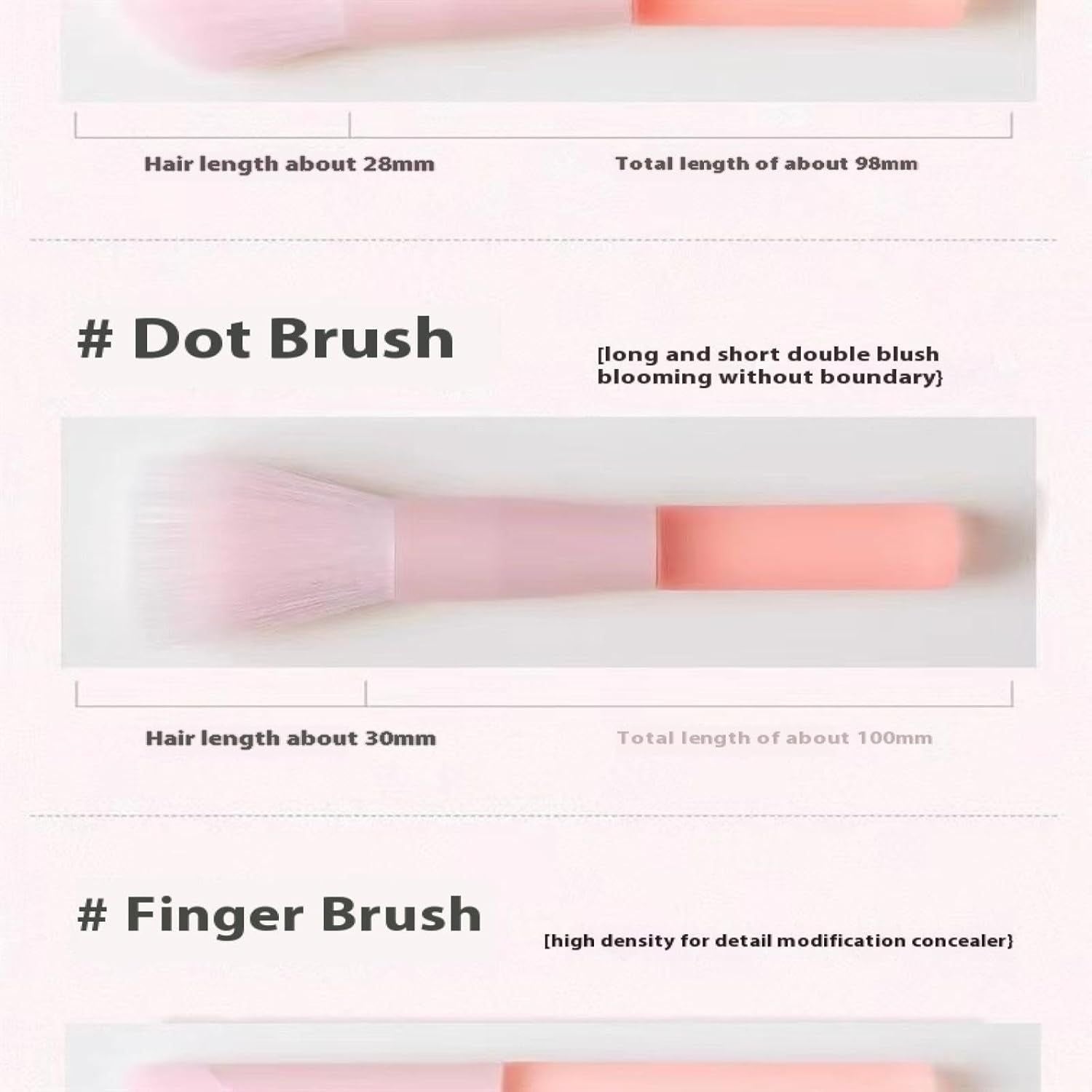 GHDANVZOQ 10-Piece Peach Powder Portable Makeup Brush Set