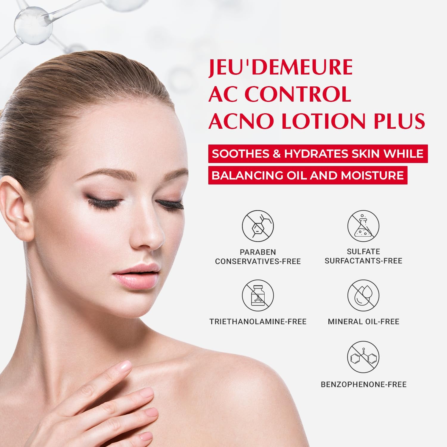 JEU'DEMEURE AC Control Acno Lotion Plus – 75ml | Peptide-Infused Acne & Redness Control