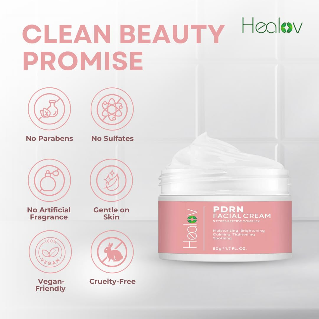 Healov PDRN Facial Cream – 50g | Advanced Salmon DNA Repair & Deep Hydration Moisturizer