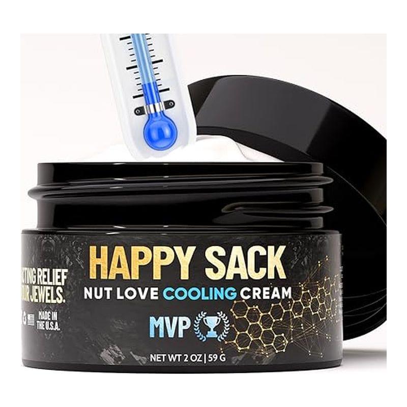 Happy Sack Nut Love Cooling Cream, anti Chafing Ball Cream, Ball Cooling Deodorant for Men, Hygiene for Groin, Fresh Balls, MVP Scent, 2 Oz