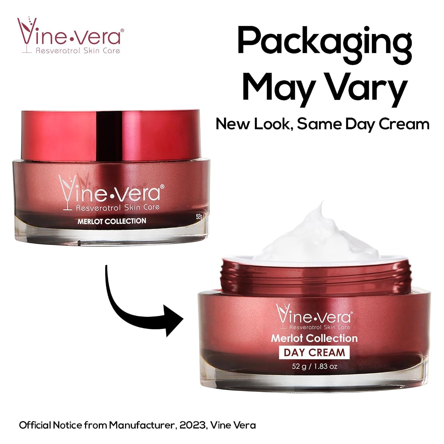 Vine Vera Resveratrol Skin Care Merlot Collection Day Cream – 52g | Anti-Ageing Hydration with Resveratrol