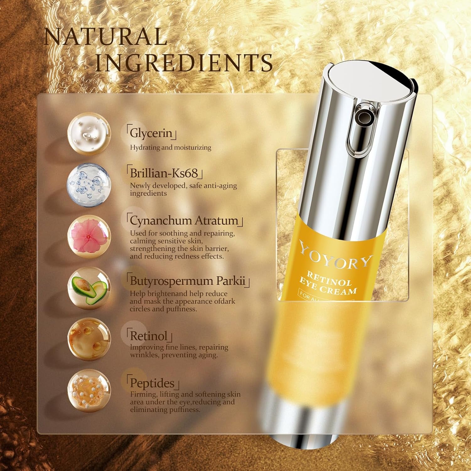 YOYORY Retinol Eye Cream – 20ml | Brightening, Firming & Anti-Puffiness Care