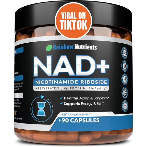 Rainbow Nutrients NAD+ – 90 Capsules | Advanced Anti-Aging & Cellular Energy Support