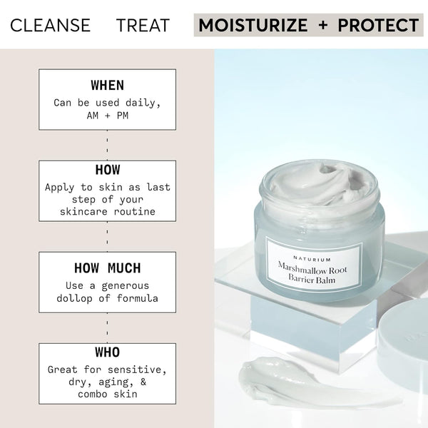 Marshmallow Root Barrier Balm, Face Balm Moisturizer for Hydrating Skin, 1.7 Oz