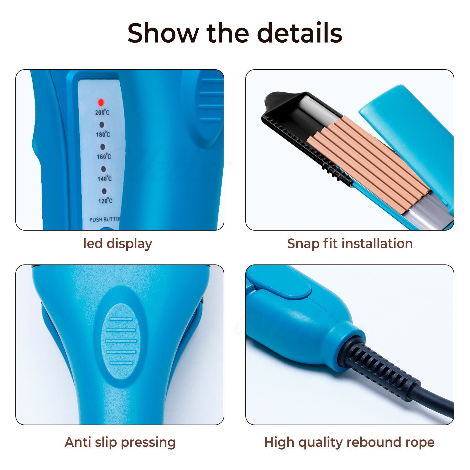 3D Hair Imprinting Iron – Electric Hair Straightener, Curler & Crimper with Shape Stamps (Stars, Hearts, Lightning)