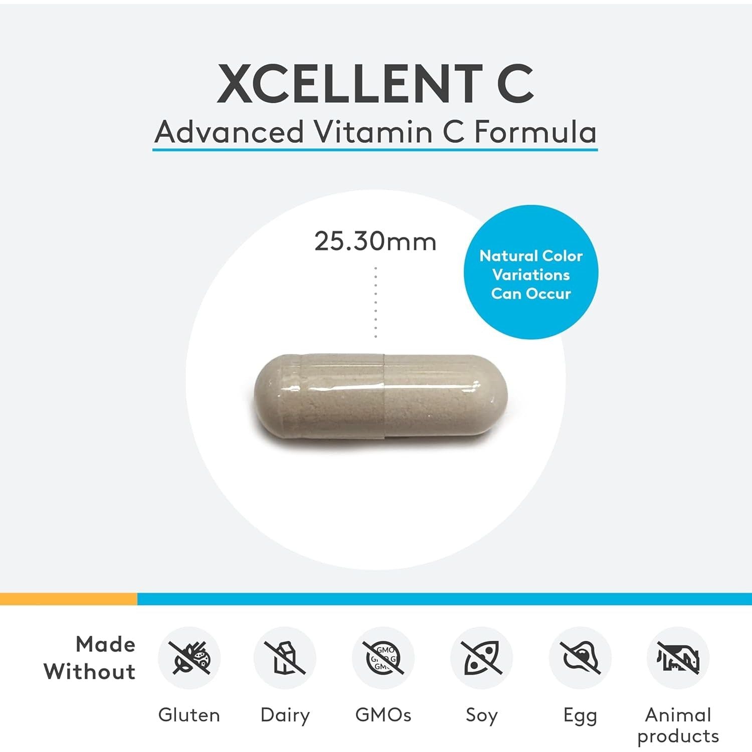 XYMOGEN Xcellent C – 120 Capsules | High-Potency Buffered Vitamin C with BioPerine® for Immune Support & Collagen Boost