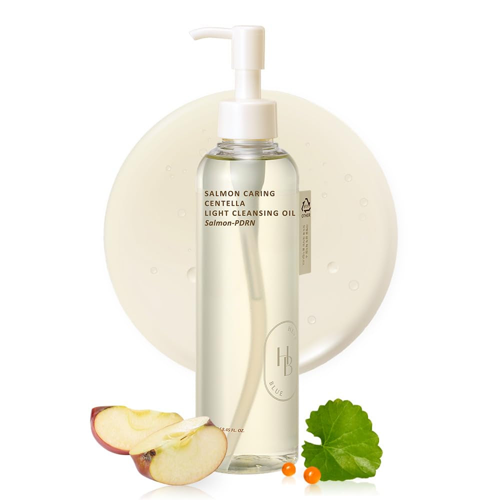 HEVEBLUE Salmon Caring Centella Light Cleansing Oil – 250ml | Salmon PDRN Formula for Deep Cleansing, Repair & Radiant Skin