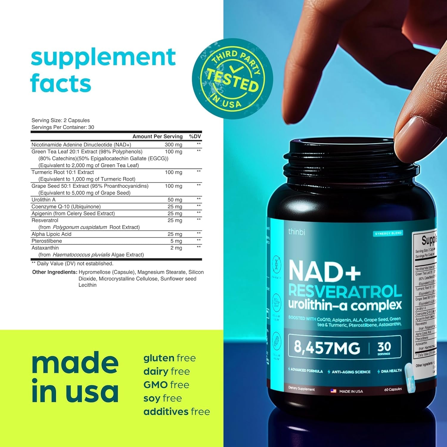 Artnaturals NAD+ Supplement – 60 Capsules | Cellular Energy, Longevity & Vitality Support