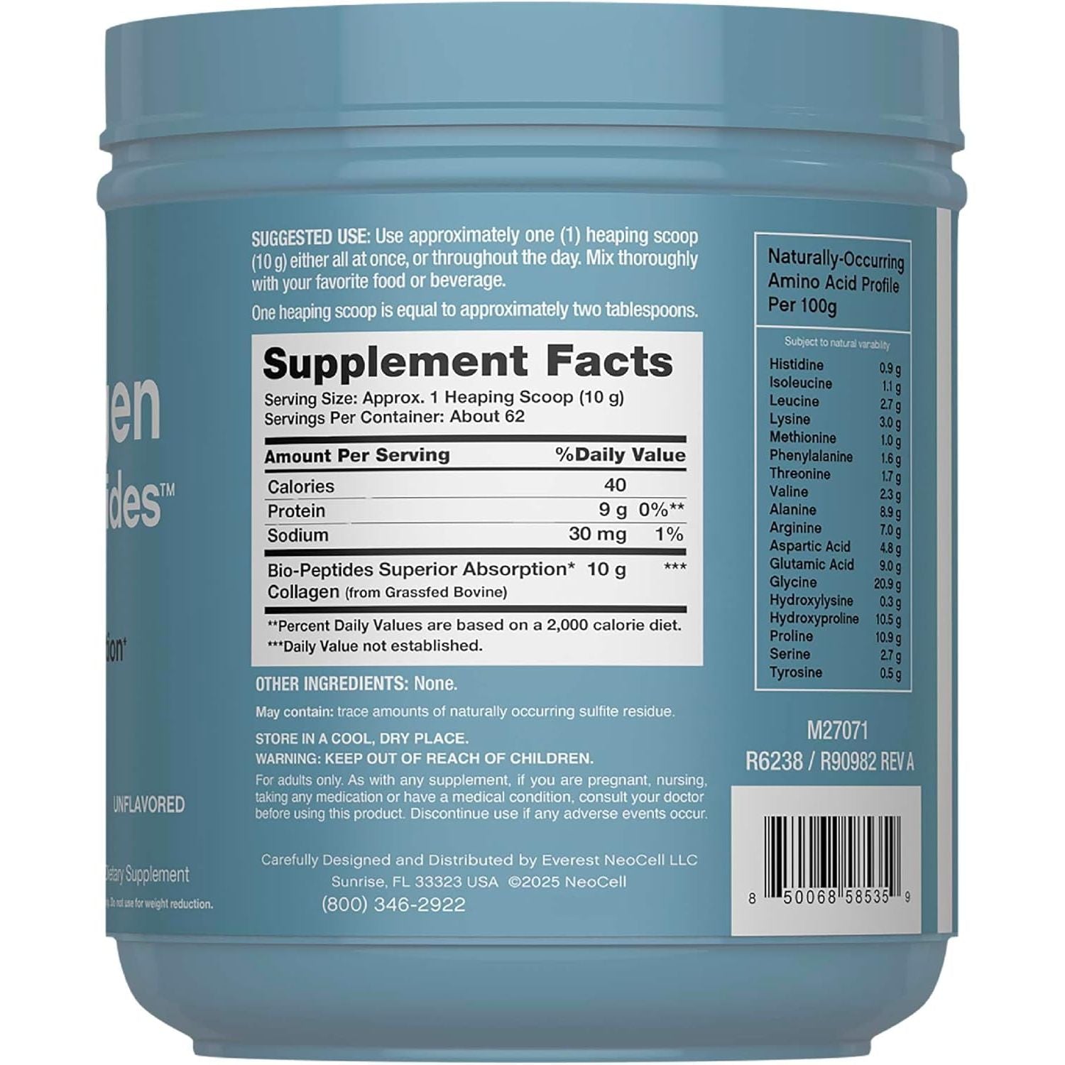 NeoCell Collagen Bio-Peptides Protein Powder - 623g