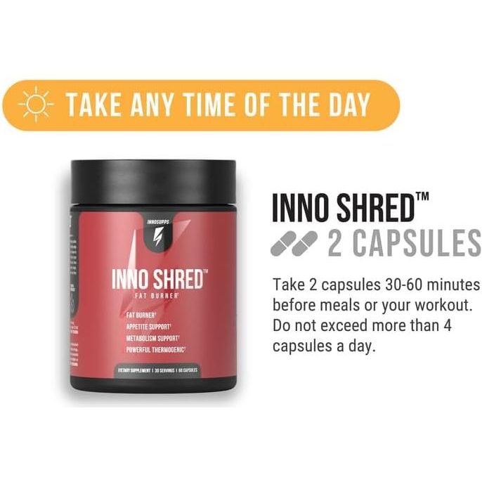 Inno Shred - Day Time Fat Burner | 100Mg Capsimax (60 Veggie Capsules)