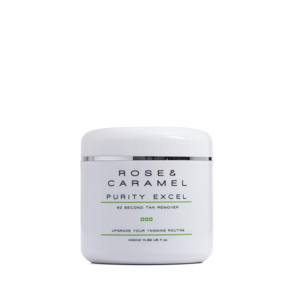 Rose & Caramel Purity Excel 60 Second Tan Remover – 440ml | Fastest Fake Tan Removal with Mango & Pomegranate Scent