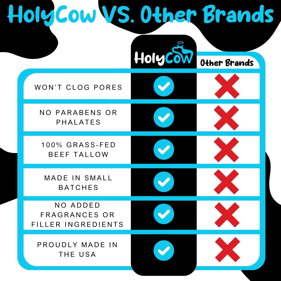 HolyCow Whipped Tallow Balm – 2oz (57g) | Nourishing, Ancestral Moisturiser for Dry, Sensitive & Eczema-Prone Skin