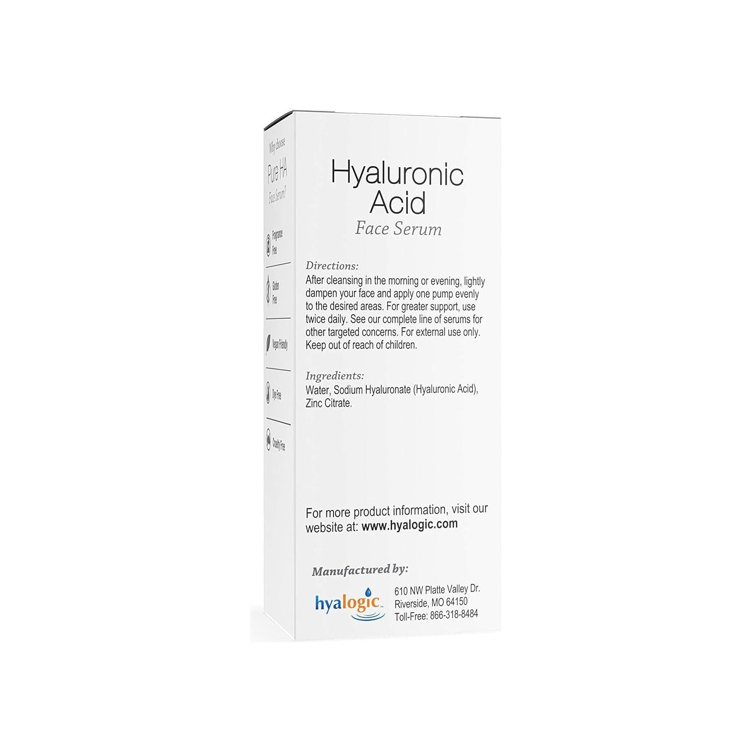 Hyalogic Pure HA Face Serum – 30ml | Ultra-Hydrating Vegan Hyaluronic Acid Moisture Boost