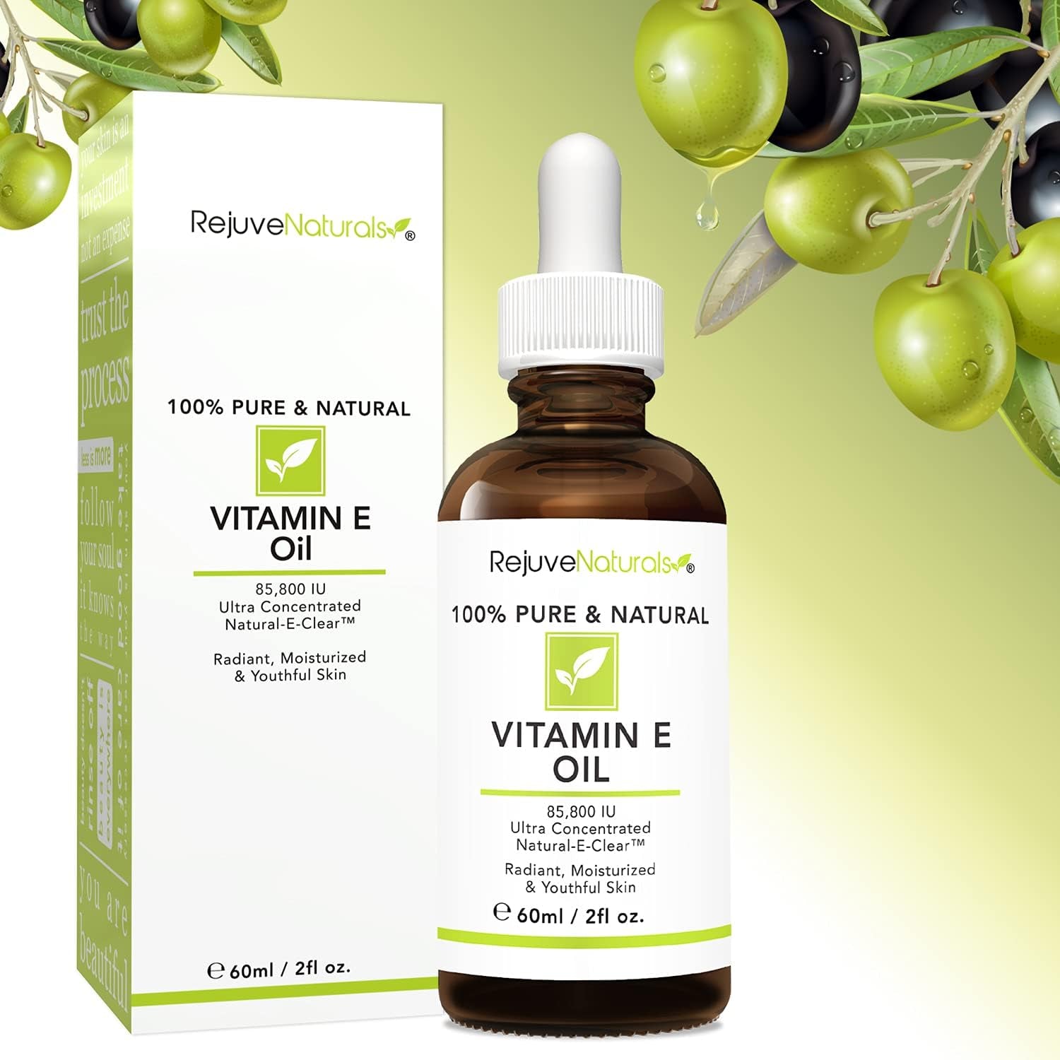 RejuveNaturals Vitamin E Oil – 60ml | Pure Antioxidant for Radiant, Youthful Skin