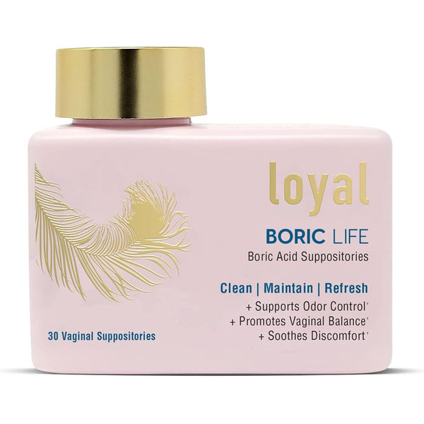 Loyal Boric Life - Boric Acid Vaginal Suppositories - 600Mg - Supports Odor Control - Promotes Vaginal Balance - Soothes Discomfort - Made in USA - 30 Count