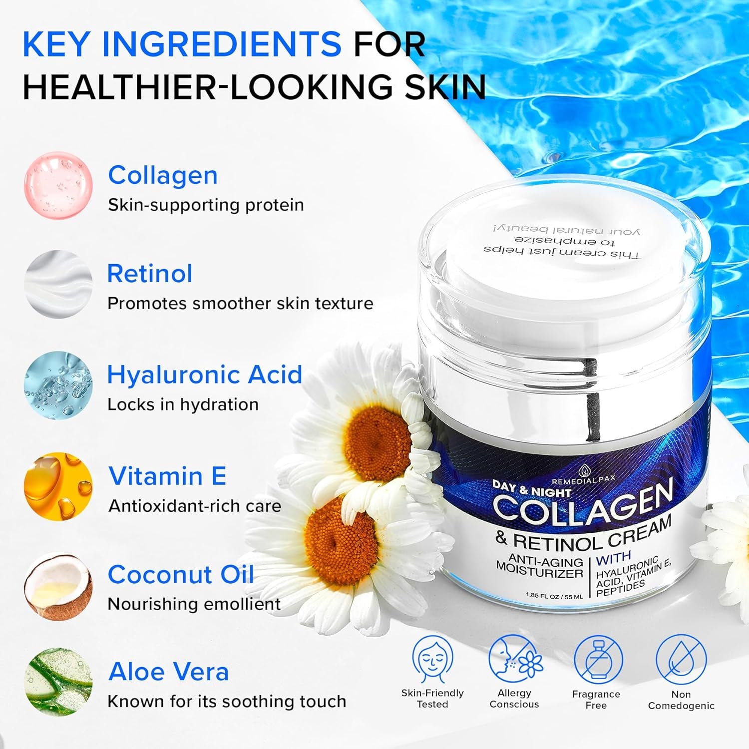 REMEDIAL PURITY AESTHETICS EXPERIENCE Day & Night Collagen & Retinol Cream – 55ml | Firming, Hydrating & Anti-Aging Care