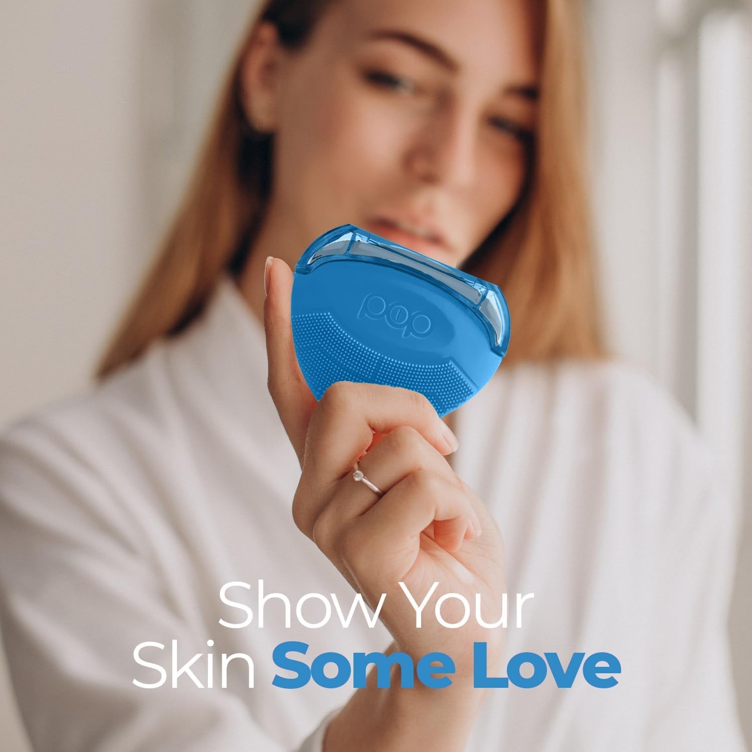 Pop Sonic Strawberry 3-in-1 Skin Exfoliating Cleanser (Blue) | Cleanse, Massage & Exfoliate with 12,000 VPM Sonic Power