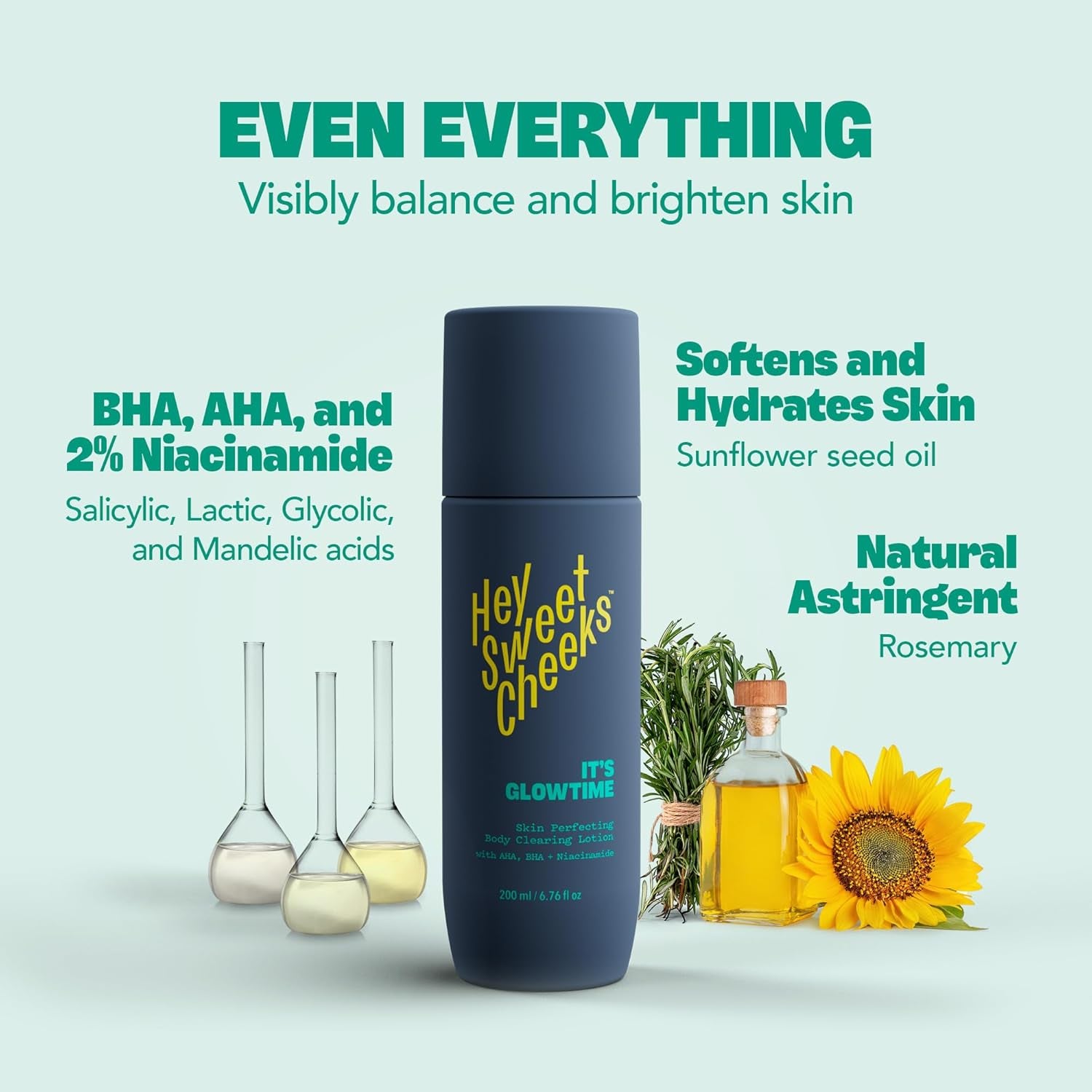 HEY SWEET CHEEKS It's Glowtime Skin Perfecting Body-Clearing Serum - 200ml 