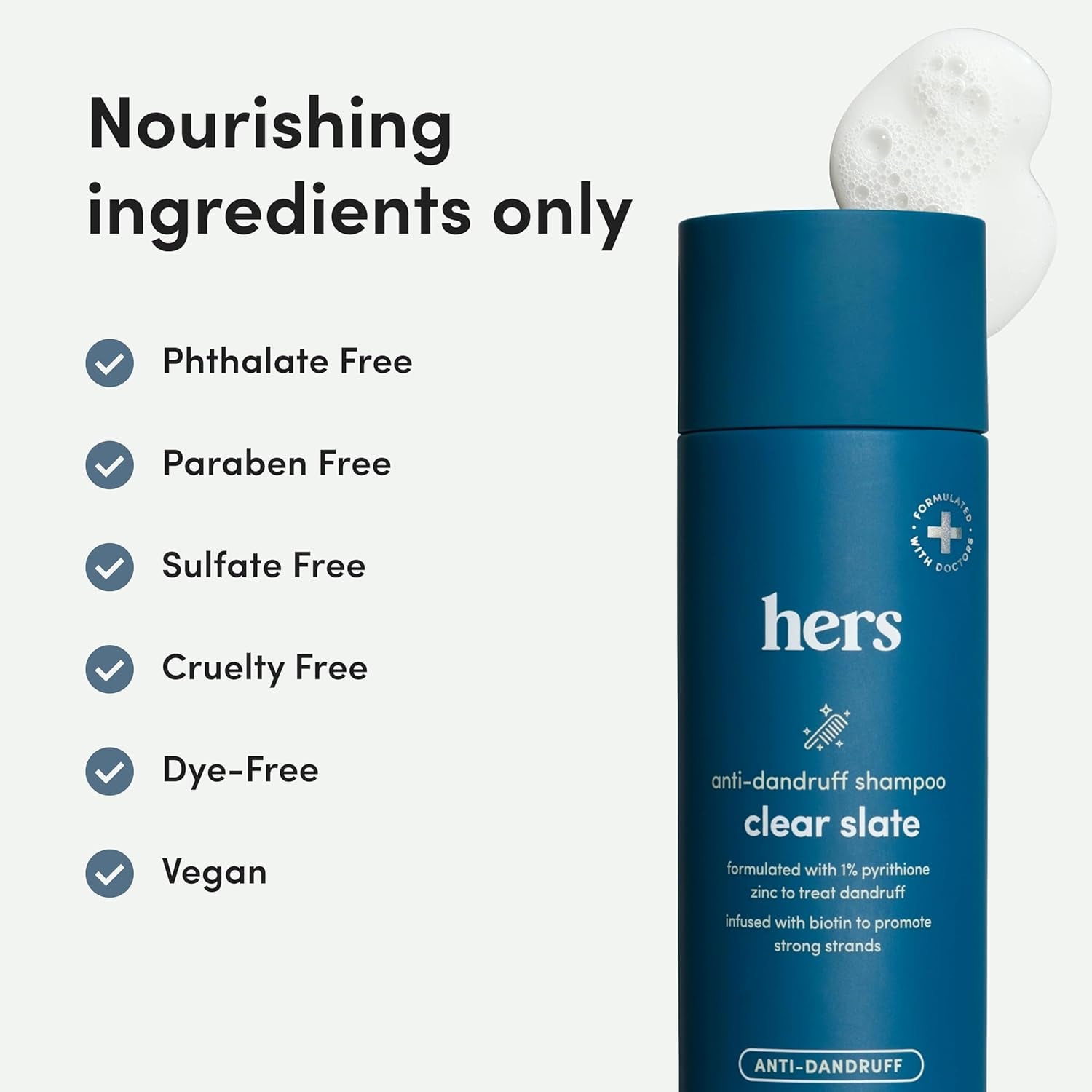 Hers Clear Slate Anti-Dandruff Shampoo – 190ml (2 Pack) | Flake Control & Scalp Support for Women