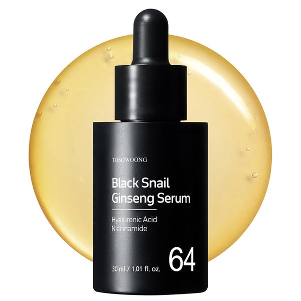 Black Snail Ginseng Serum, Ginseng 640,430Ppm, Snail Mucin, Hydrating Facial Moisturizer, Acne Scar Remover, Self Care, Glow Skin under Makeup, Korean Skin Care, 30Ml, 1.01 Fl. Oz.