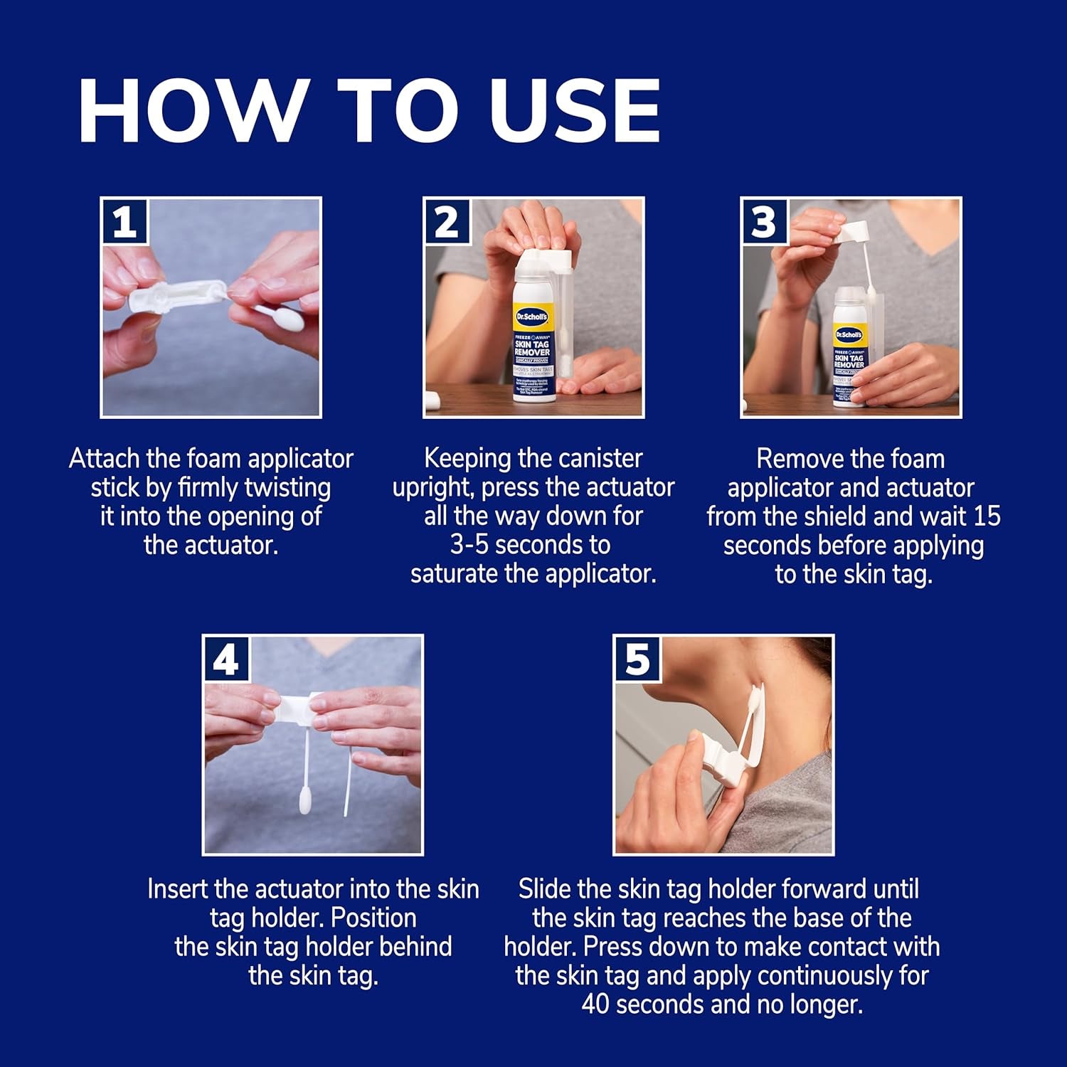 Dr. Scholl's Freeze Away Skin Tag Remover – 8 Cryo Treatments, 53g | FDA-Cleared At-Home Solution for Fast, Safe Skin Tag Removal