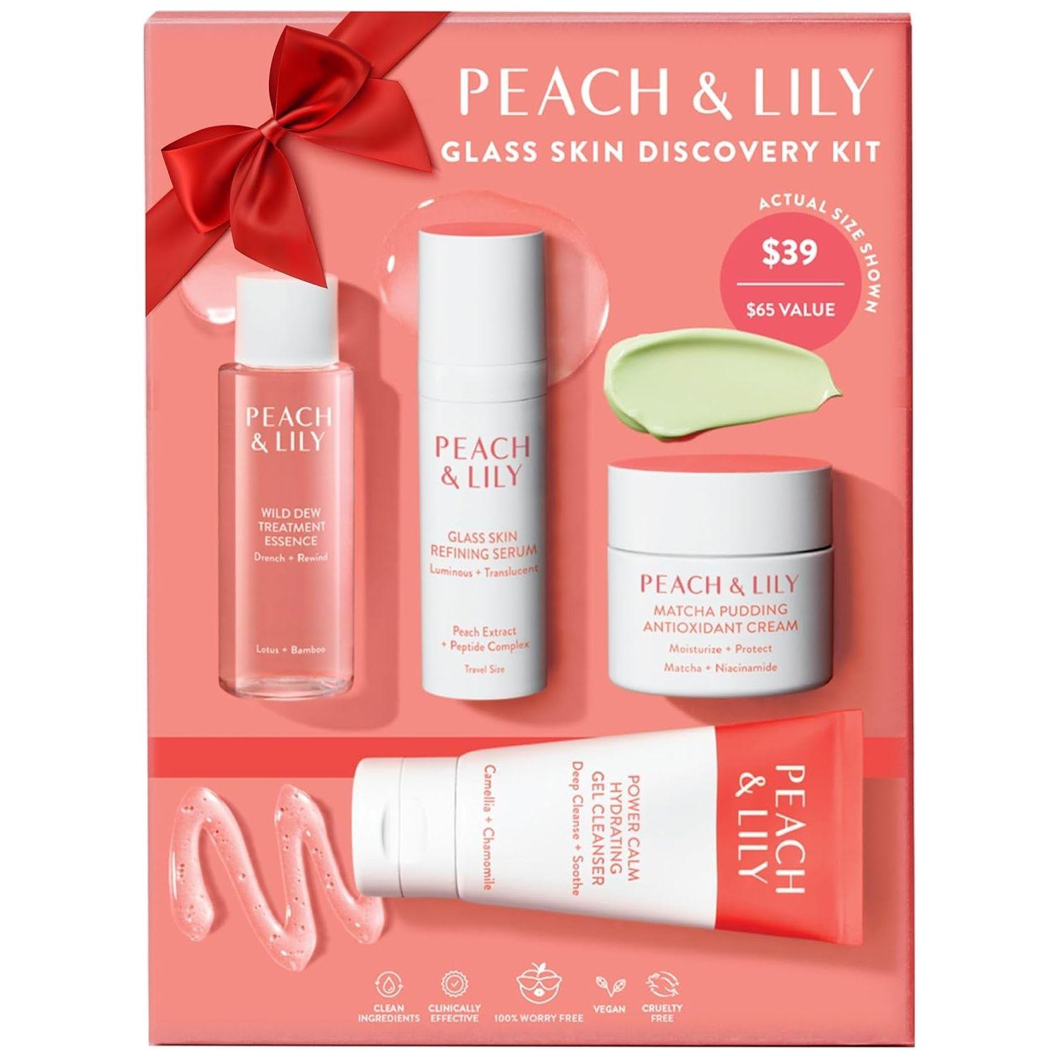 Peach & Lily Glass Skin Discovery Kit - Complete 4-Step Routine (Travel Size)