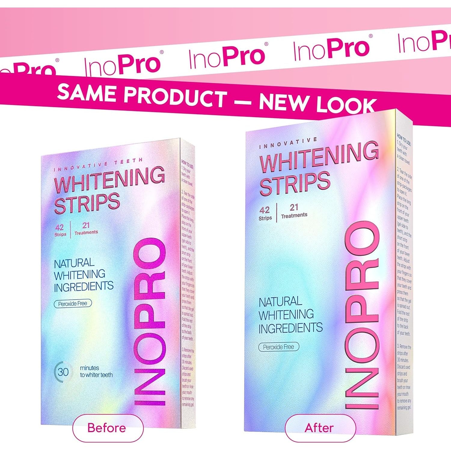 InoPro Innovative Whitening Strips – 21 Treatments (42 Strips) | Advanced Whitening, Stain Removal & Enamel Protection