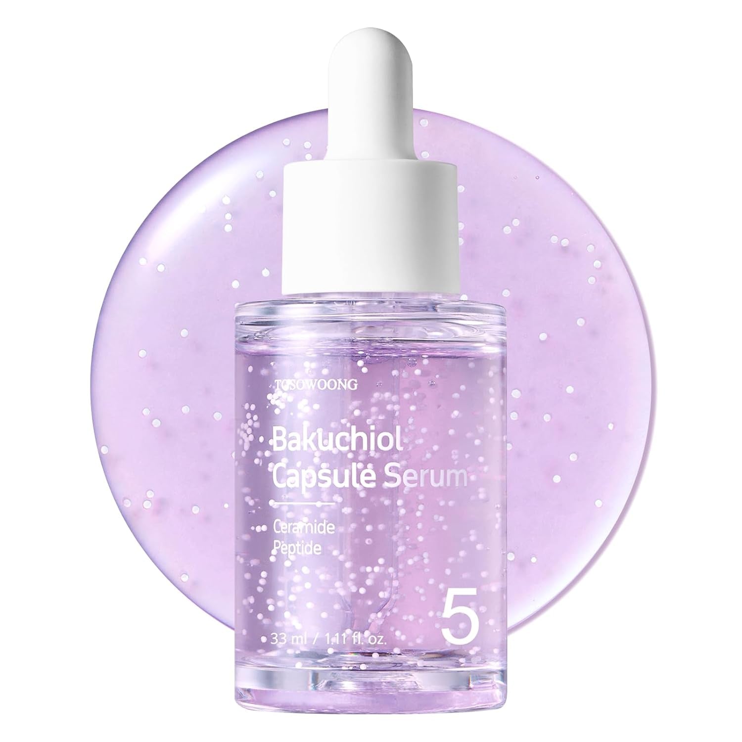 Bakuchiol Capsule Serum, 5,000Ppm Bakuchiol Retinol Natural Alternative, Anti-Aging, Plumping, Pore, Wrinkles, 8 Hyaluronic Acids, 5 Ceramides, Hydration, Korean Skincare, 33Ml/1.11 Fl.Oz.