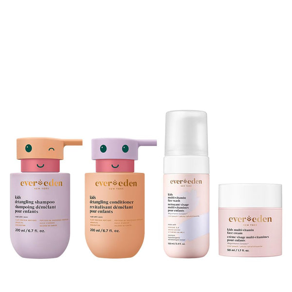 Evereden Kids Routine Bundle – Face & Hair Care Set | Clean, Gentle Skincare & Haircare for Children 3+