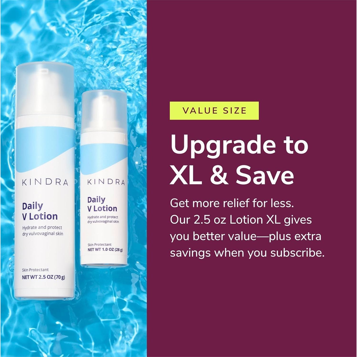 Daily V Moisturizer Lotion XL - Vaginal Cream for Vaginal Dryness and Discomfort - Hormone Free, Gyn Tested, Ph-Balanced, Doctor Recommended - up to 160 Applications