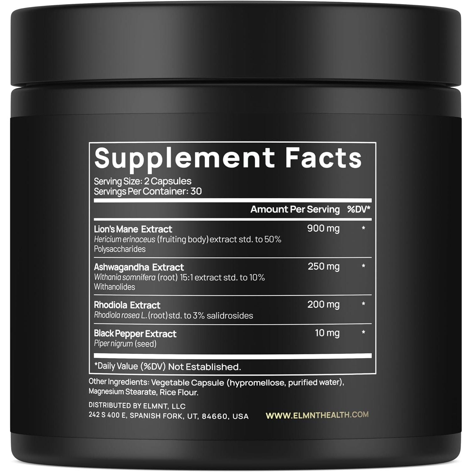 TERRA ELMNT Lions Mane Mushroom Brain Booster - 60 Capsules