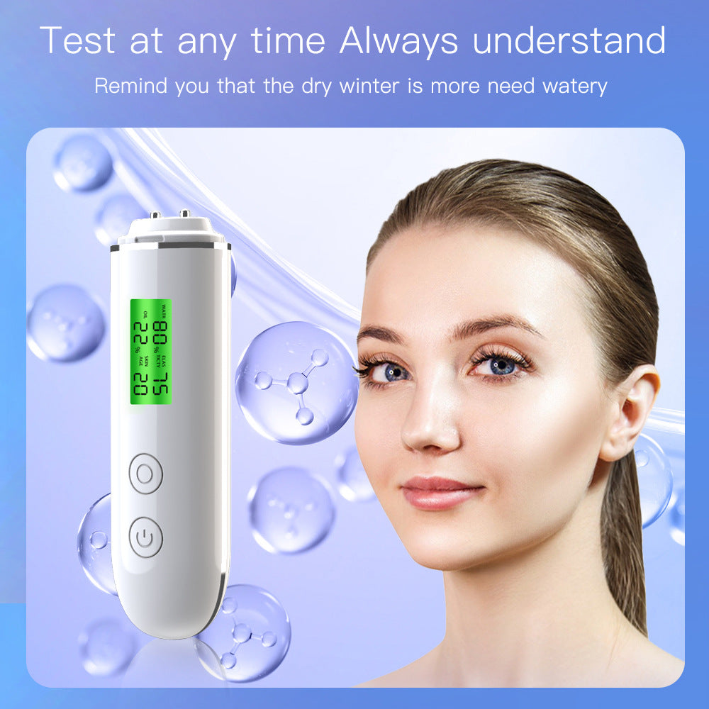 USB Skin Moisture & Oil Analyzer – Digital Face Hydration Tester with Mask Fluorescent Detection Pen | CE Certified