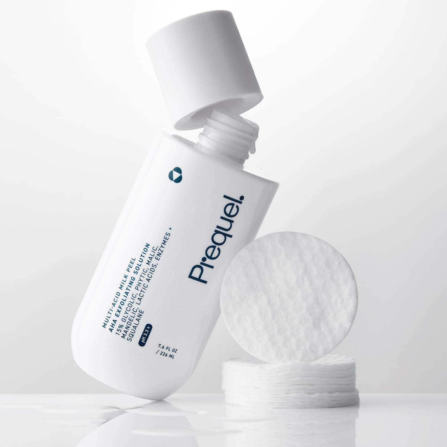 Skin Multi-Acid Milk Peel, Professional Exfoliating Solution. 15% Glycolic Acid Face Peel with Lactic Acid and Enzymes. Hydrating Chemical Exfoliant. Clinical Strength Formula, 7.6Oz Bottle.