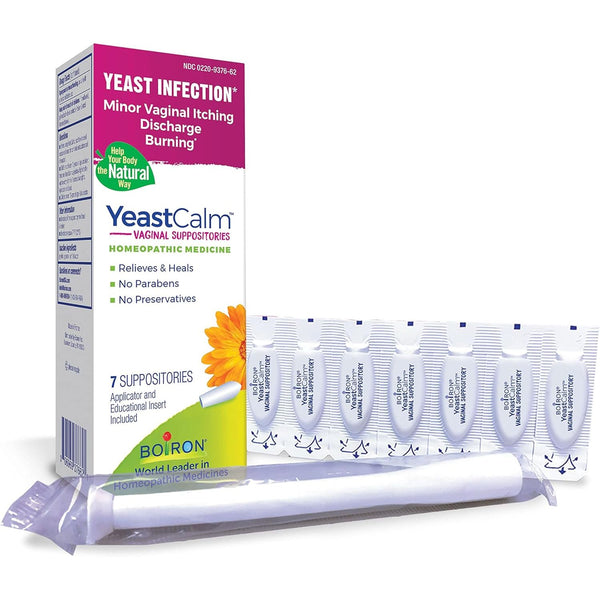 Boiron YeastCalm Homeopathic Medicine – 7 Suppositories | Vaginal Itching & Burning Relief