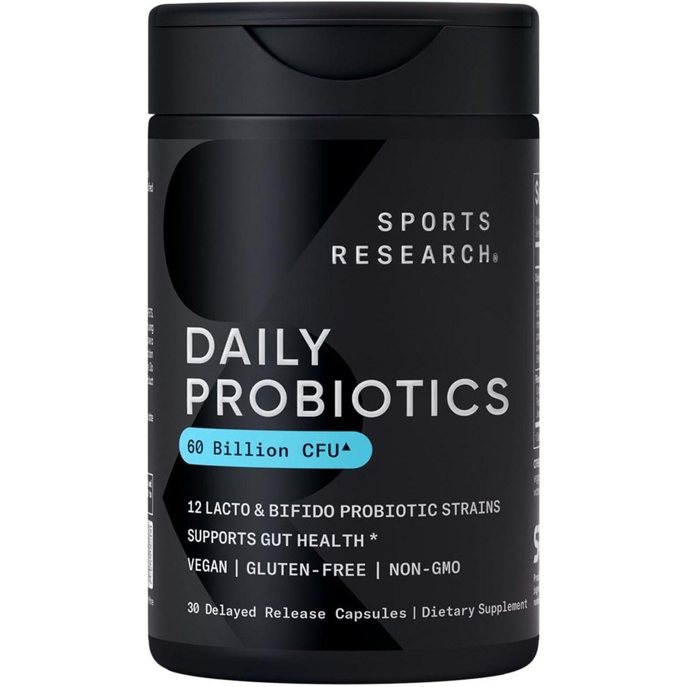 Sports Research Daily Probiotics – 60 Billion CFU | 30 Capsules