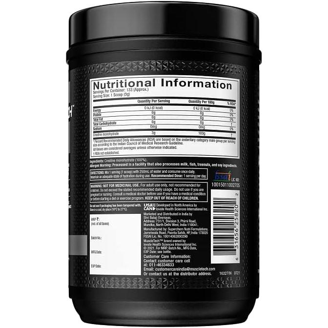 MuscleTech Platinum 100% Creatine Powder - 400 g