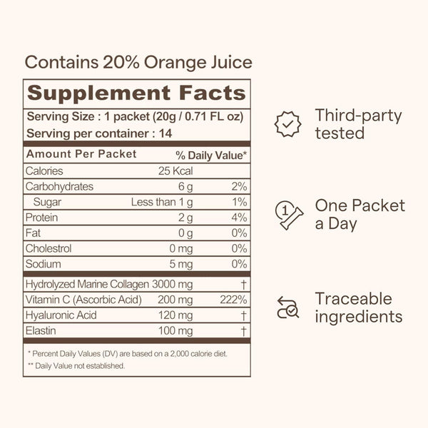Ownist Triple Collagen Orange – 14 Stick Packs | Marine Collagen for Radiant Skin & Hydration