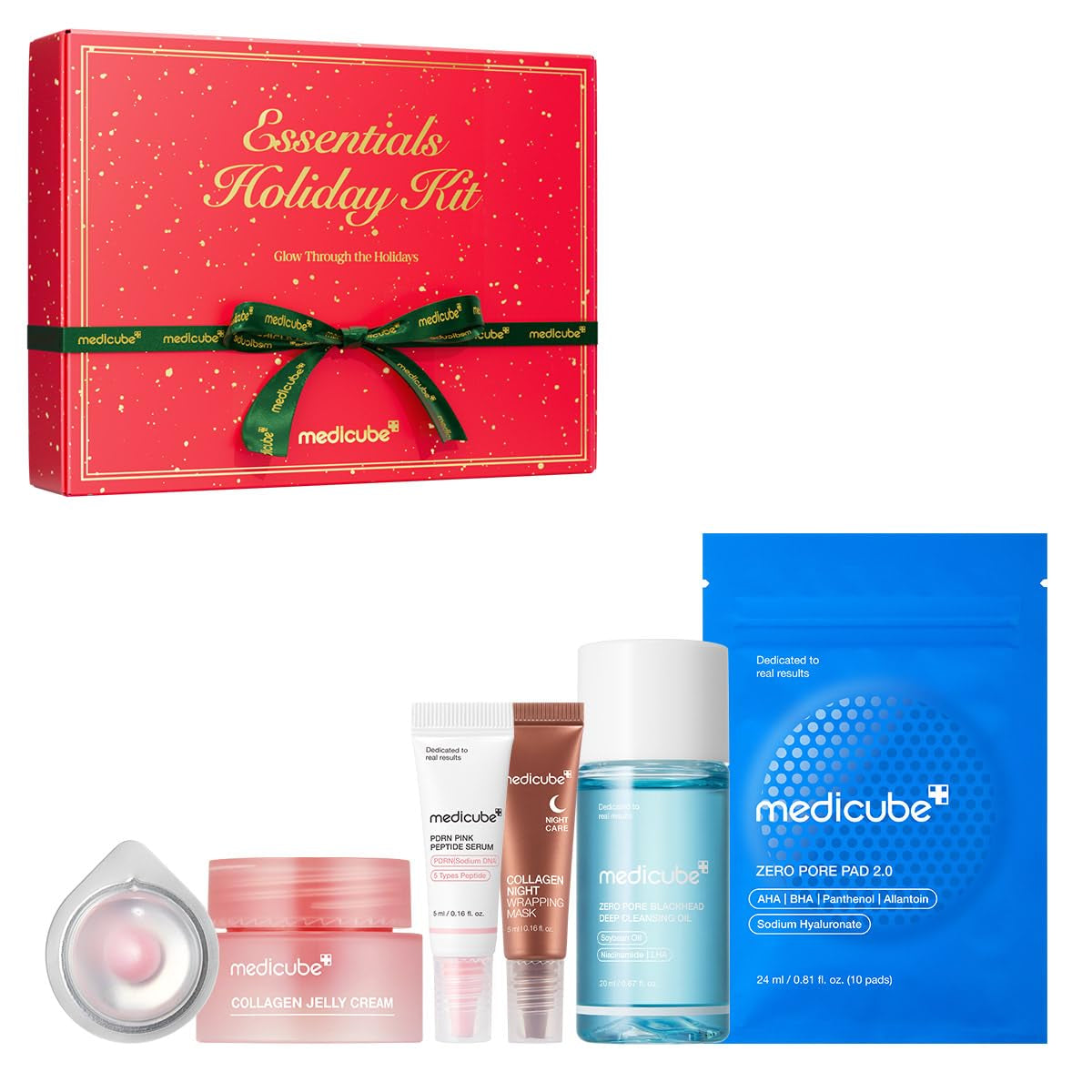 medicube Essentials Holiday Kit | 6-In-1 Mini Skincare Gift Set