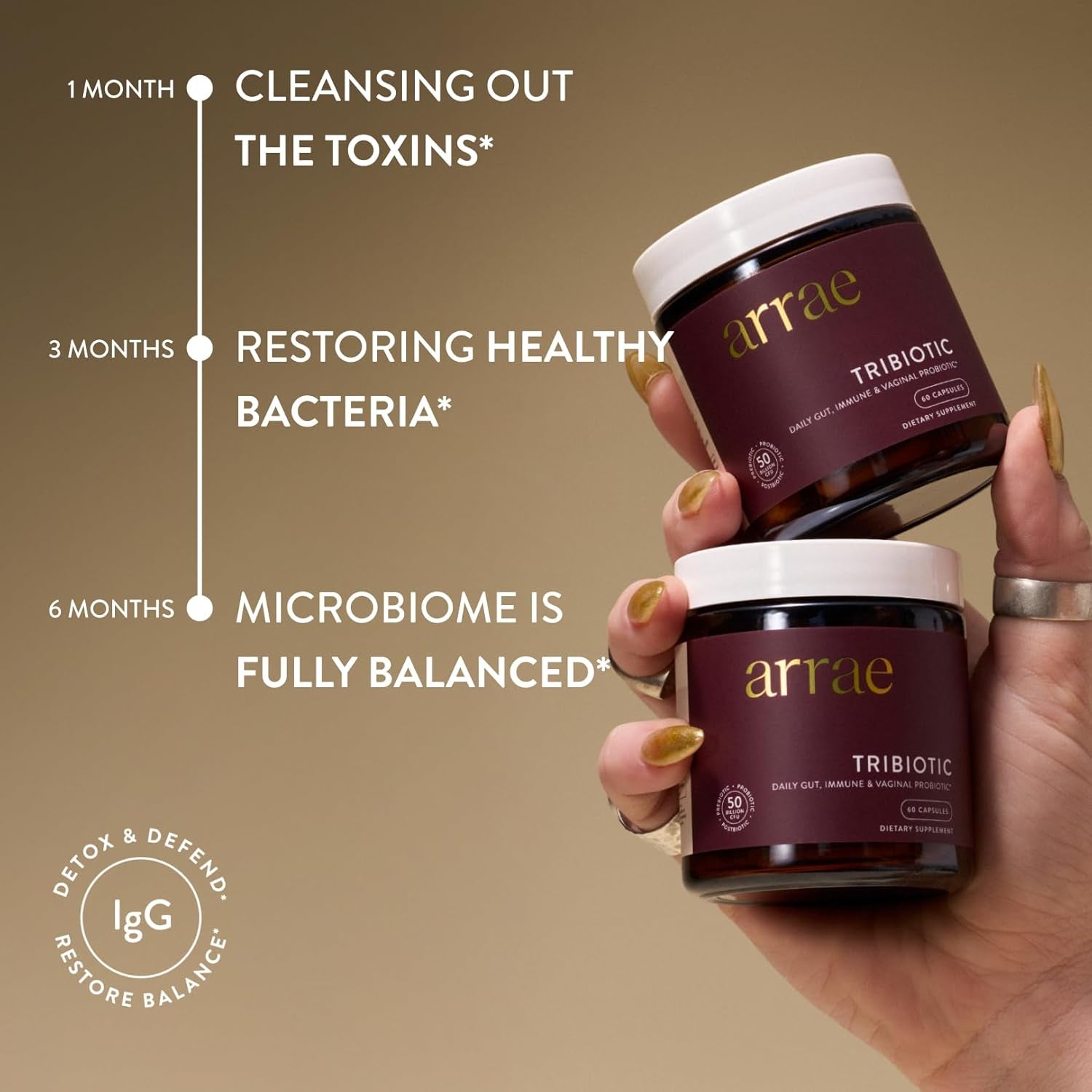 Arrae Tribiotic Women’s Probiotic – 60 Capsules | Gut, Vaginal, Skin & Immune Health Support