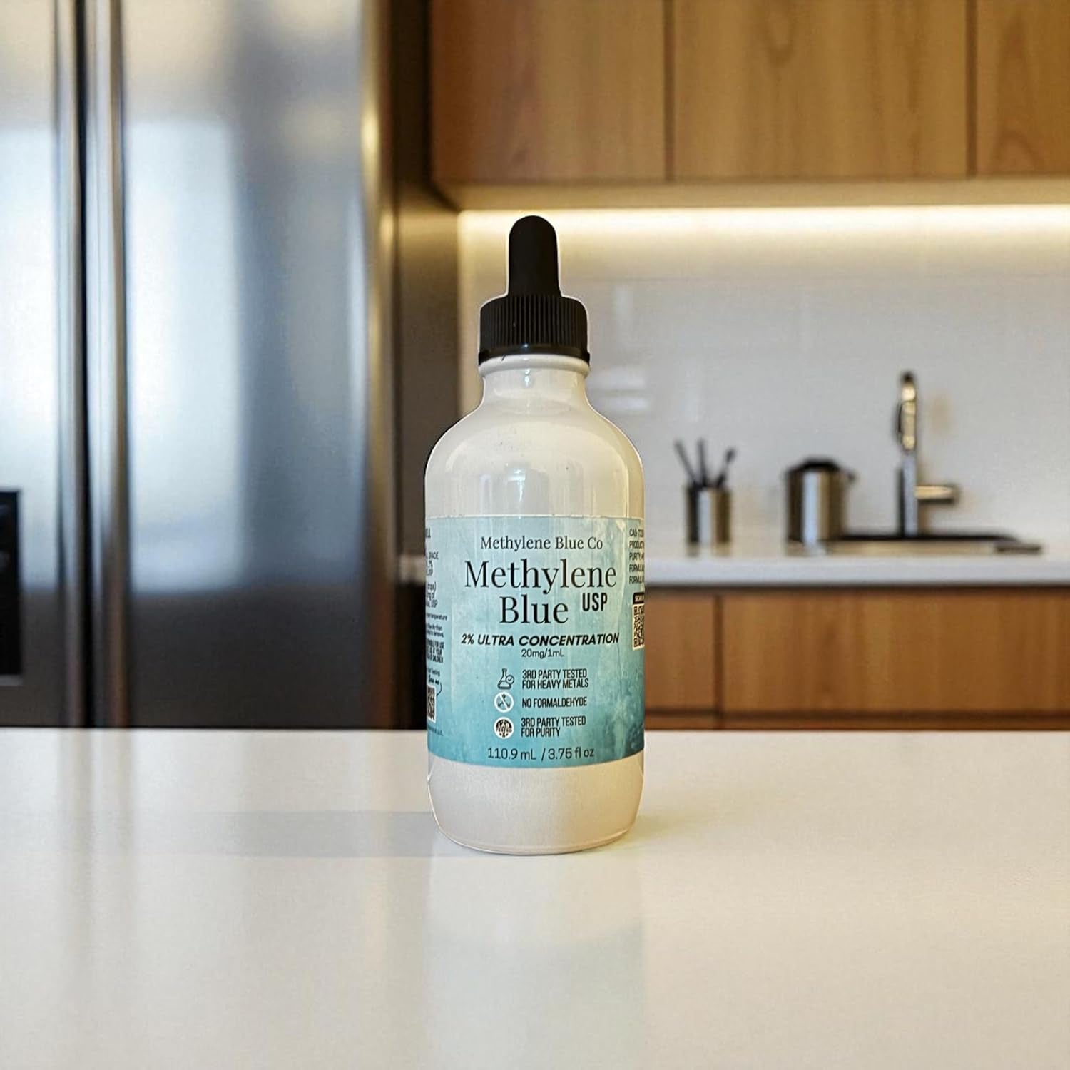 METHYLENE BLUE CO 2% Methylene Blue - 110ml Ultra Concentration Glass Bottle and Dropper 
