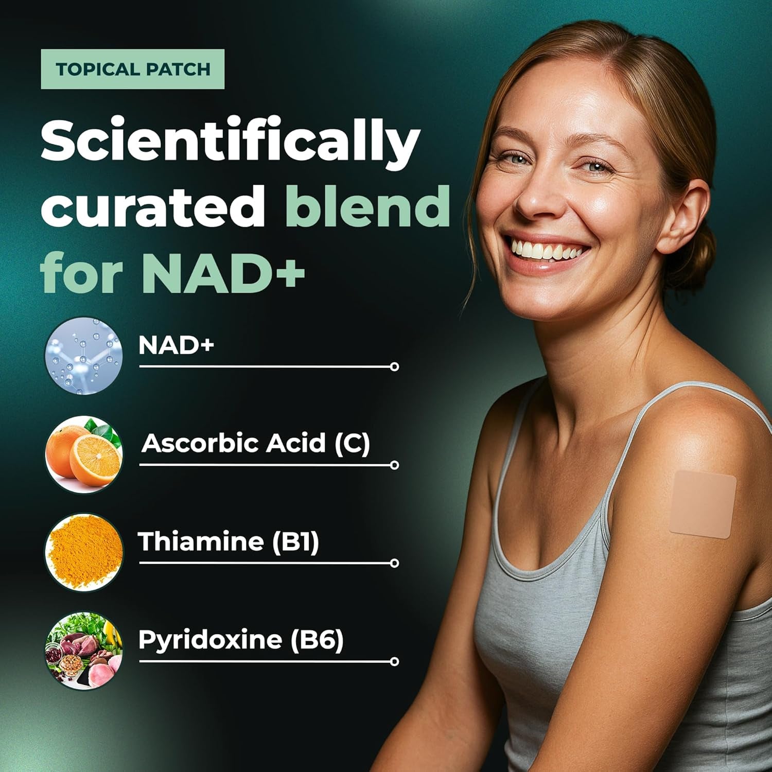 MONIER NAD+ Patches – 60 Patches | Easy-to-Use, Natural Energy & Cellular Support