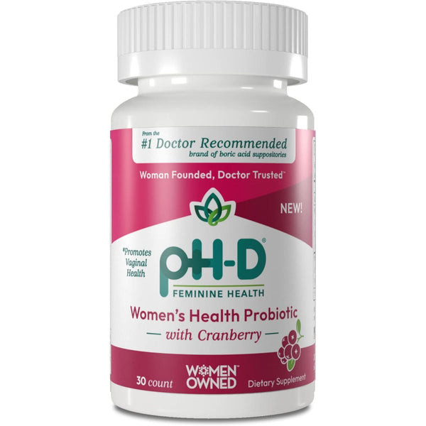 pH-D Feminine Health Support Women’s Health Probiotic with Cranberry – 30 Capsules | Vaginal, Urinary & Digestive Support