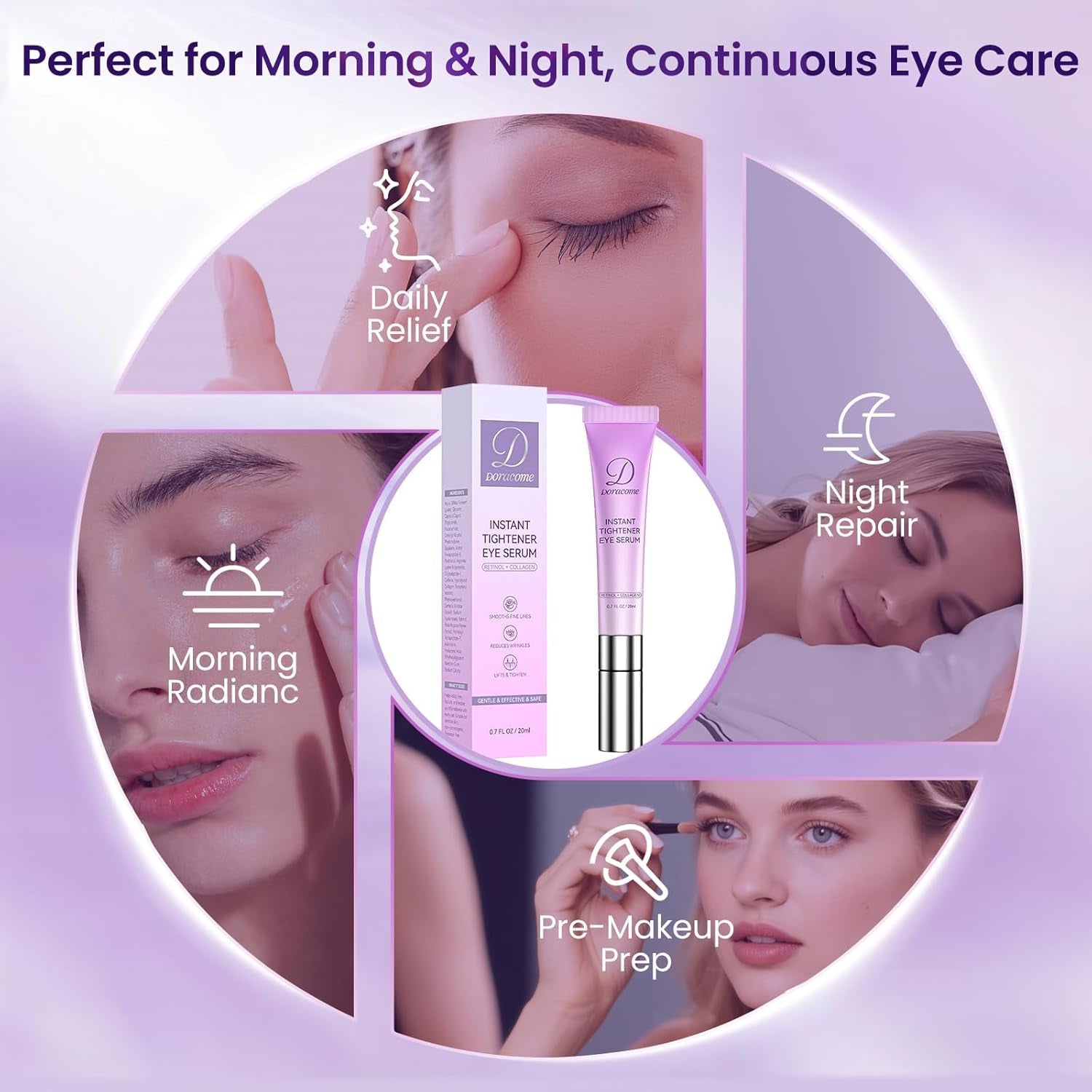 Caffeine & Retinol Eye Serum – Hydrating under Eye Serum to Help Reduce the Appearance of Dark Circles & Puffiness and Smooth the Look of Fine Lines, 0.7 Fl Oz