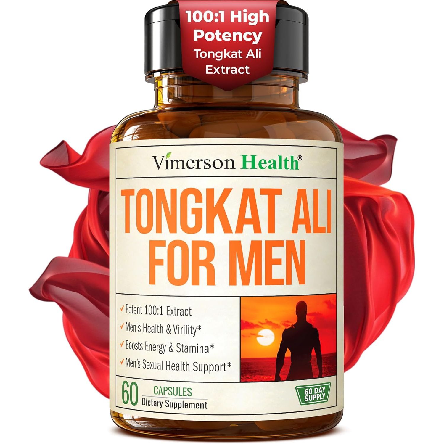 Longjack Tongat-Ali for Men 100:1 Extract – Testosterone Supplement for Men W/Tongkat Ali – Male Enhancing Supplement for Energy, Strength & Muscle Builder Support