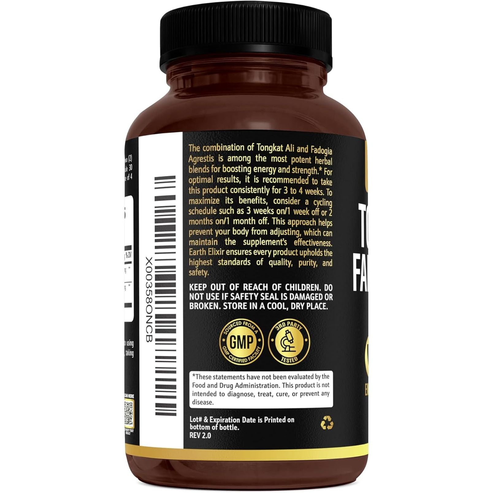 Fadogia Agrestis & Tongkat Ali for Men & Woman – Natural Testosterone Supplement for Men - Made in USA & 3Rd Party Tested – Strength, Energy & Vitality - Longjack – 3 Month Supply