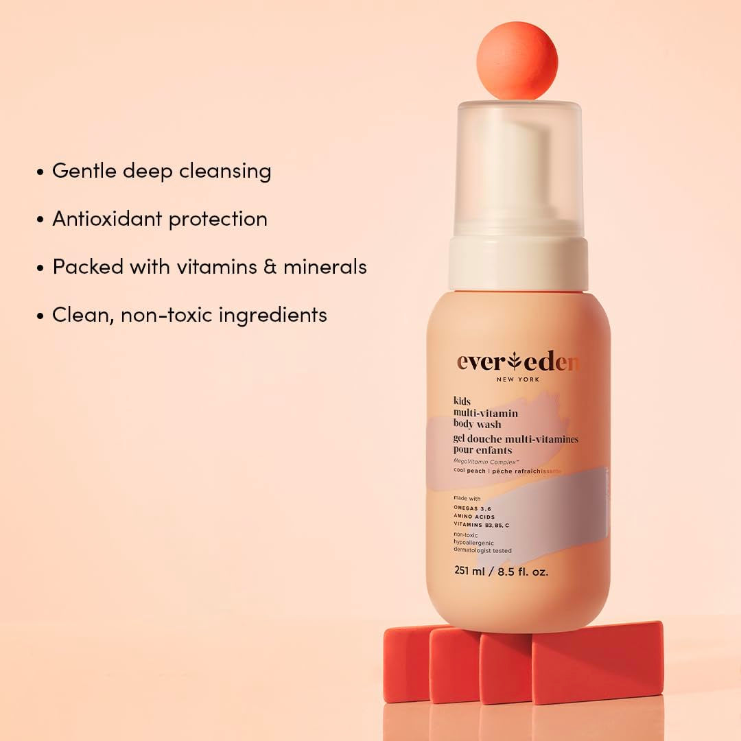 Evereden Kids Multi-Vitamin Body Wash Cool Peach – 251ml | Nourishing Cleanser for Soft, Hydrated Skin